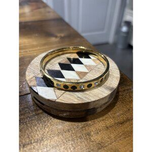 Kate Spade New York Women's Spot The Spade Bangle Bracelet Gold/Black Dot